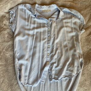 Loft Asymmetrical Striped Blouse